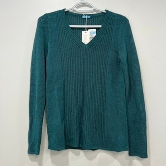 J. McLaughlin Sweaters - J Mclaughlin Donovan Sweater XS NWT $198 Green Knit Long Sleeve Havana Cotton